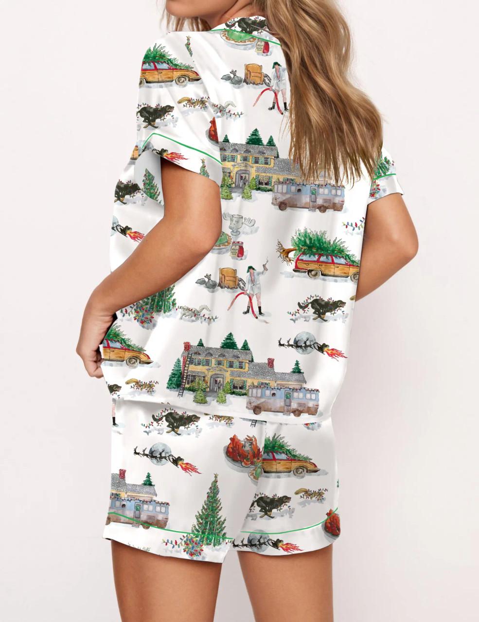 Lampoon's Christmas Satin Pajama Set For Women	