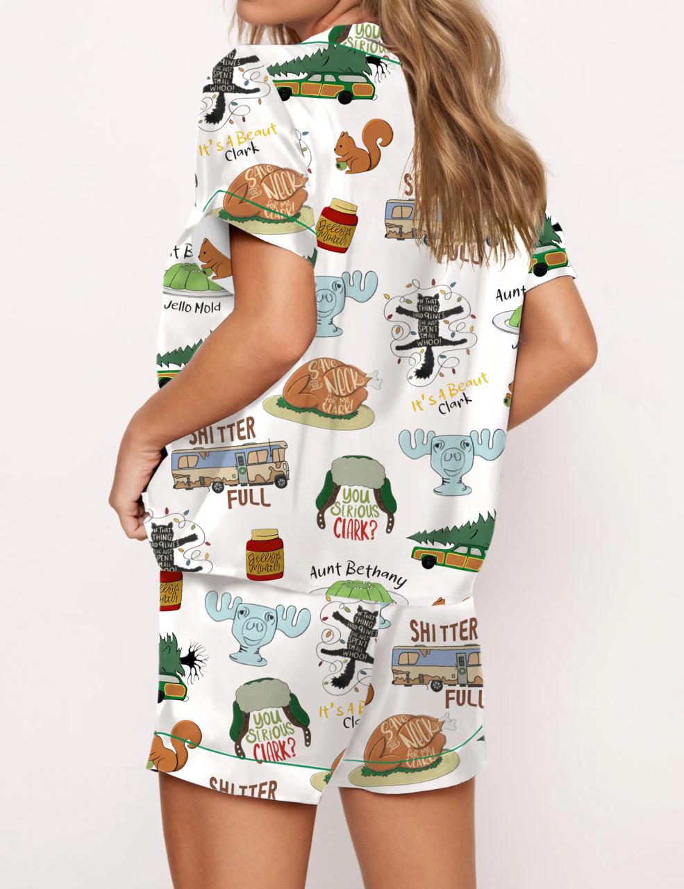 It's A Beaut Clark Christmas Vacation Satin Pajama Set For Women	