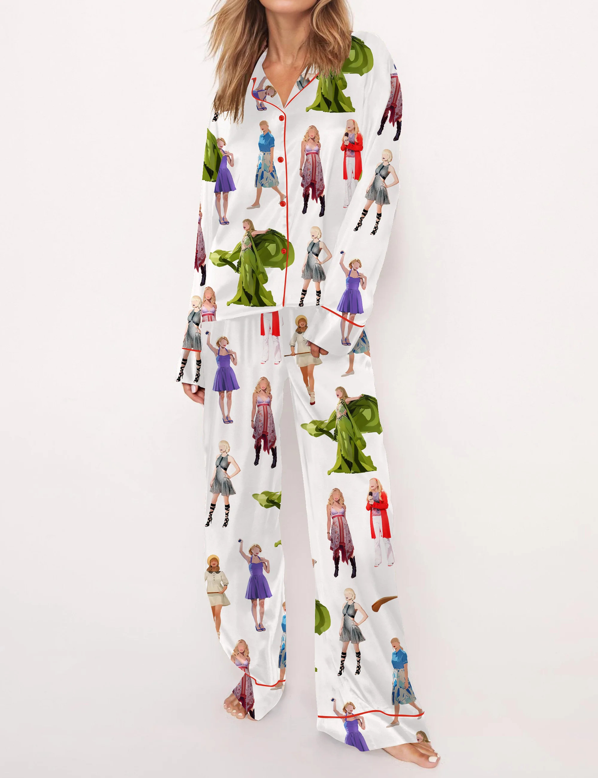 Music Artists Satin Pajama Set For Women	