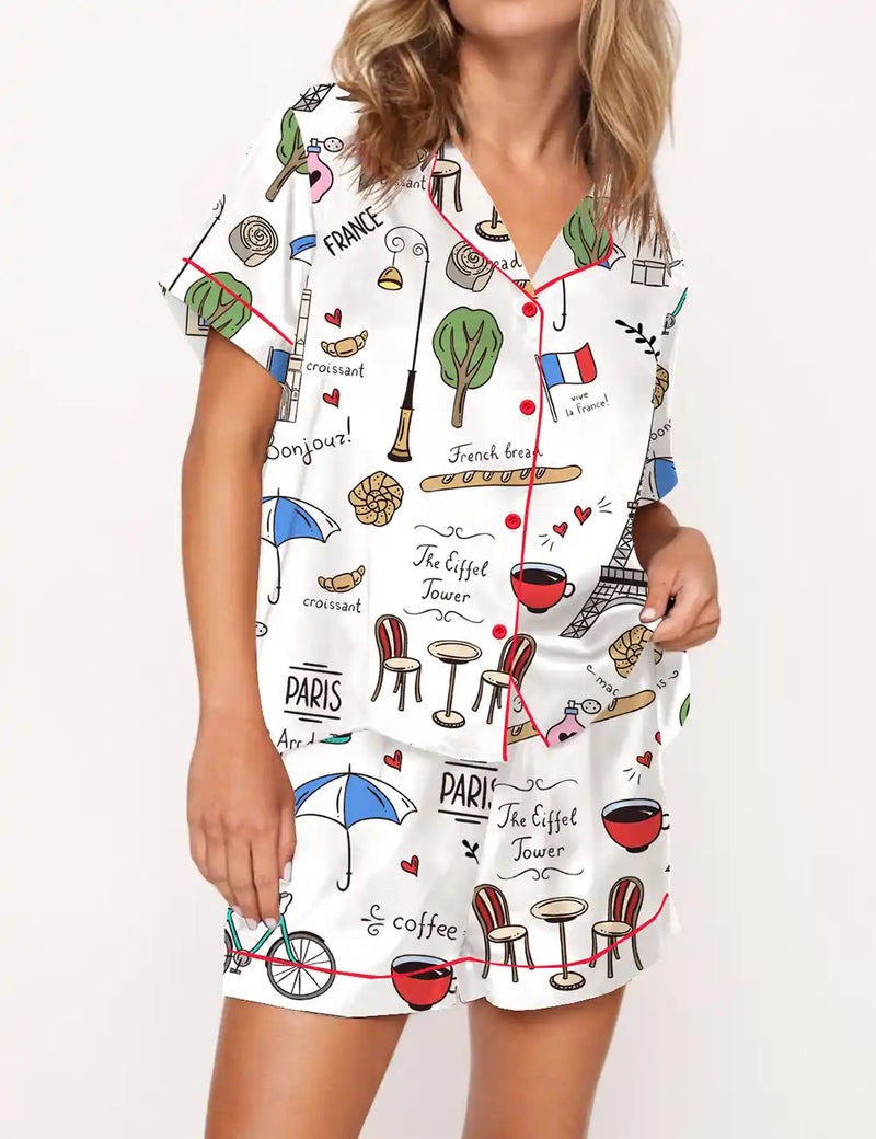 Paris Travel Olympic City Pajama Set	