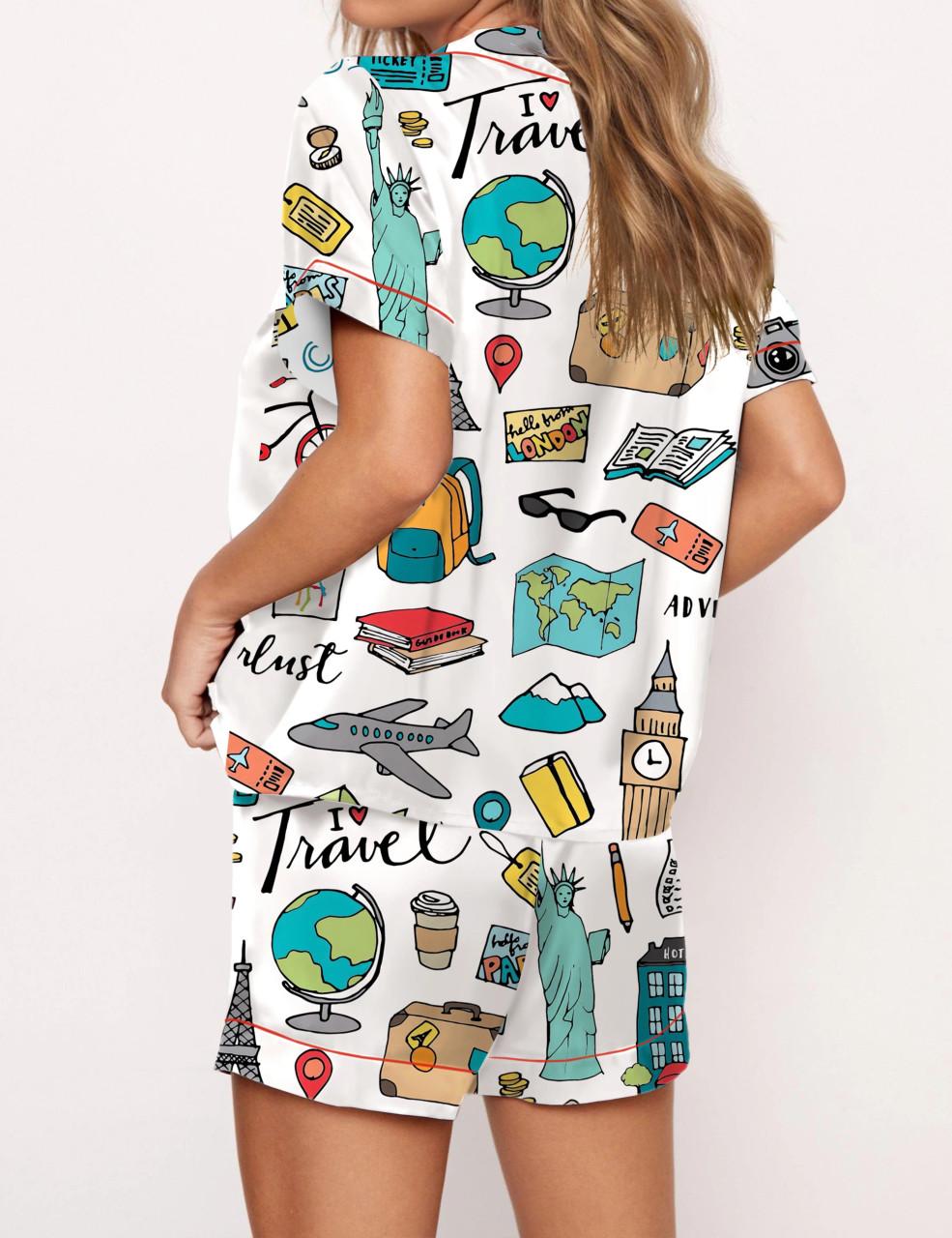 Travel Satin Pajama Set For Women	