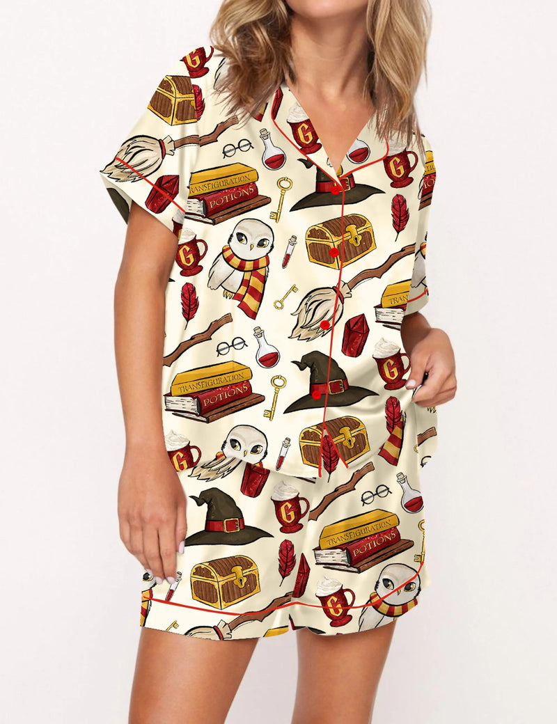 Wizard School G Silky Satin Pajama Set For Women	