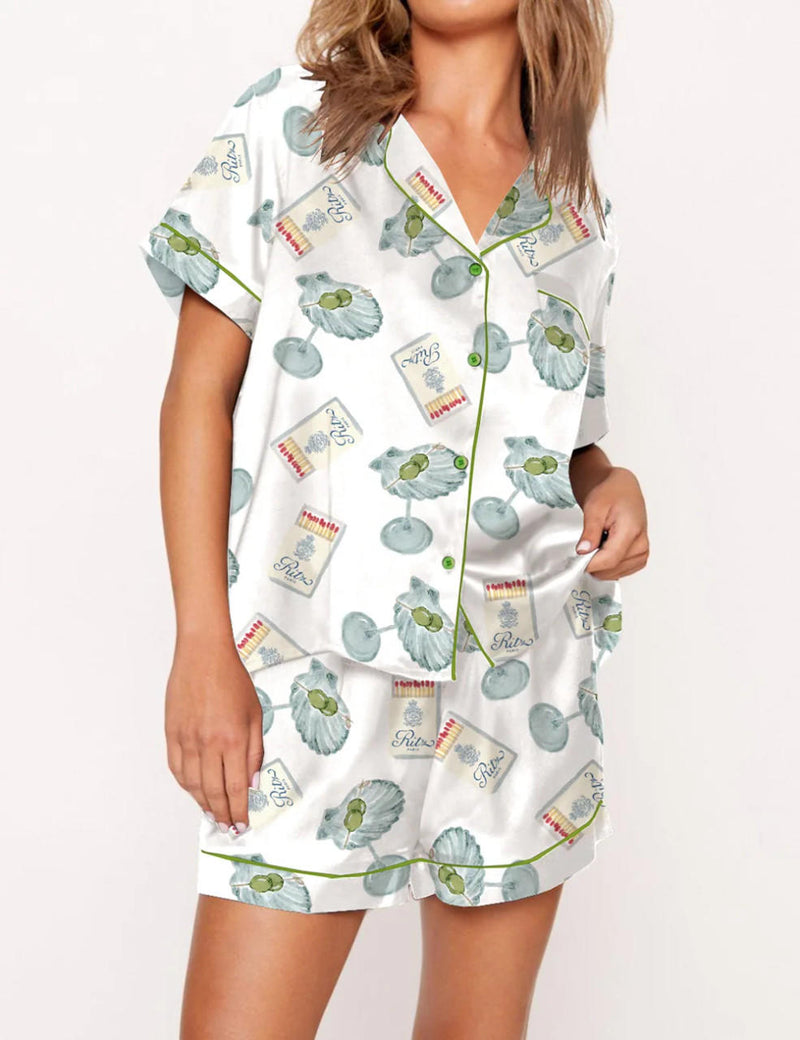 Seashell Martini And Matchbox Pajama Set	