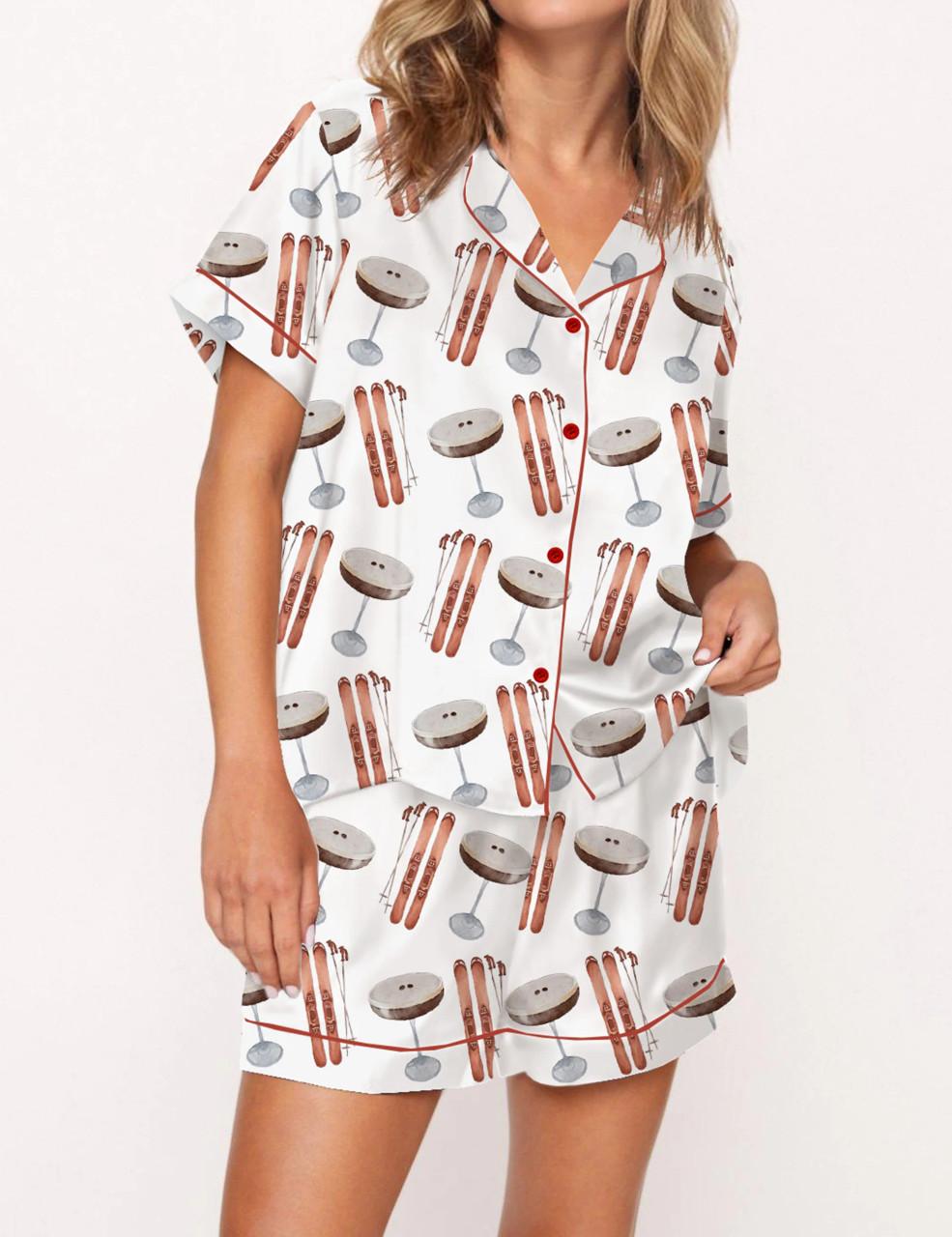 Apres Ski Martini Satin Pajama Set For Women	