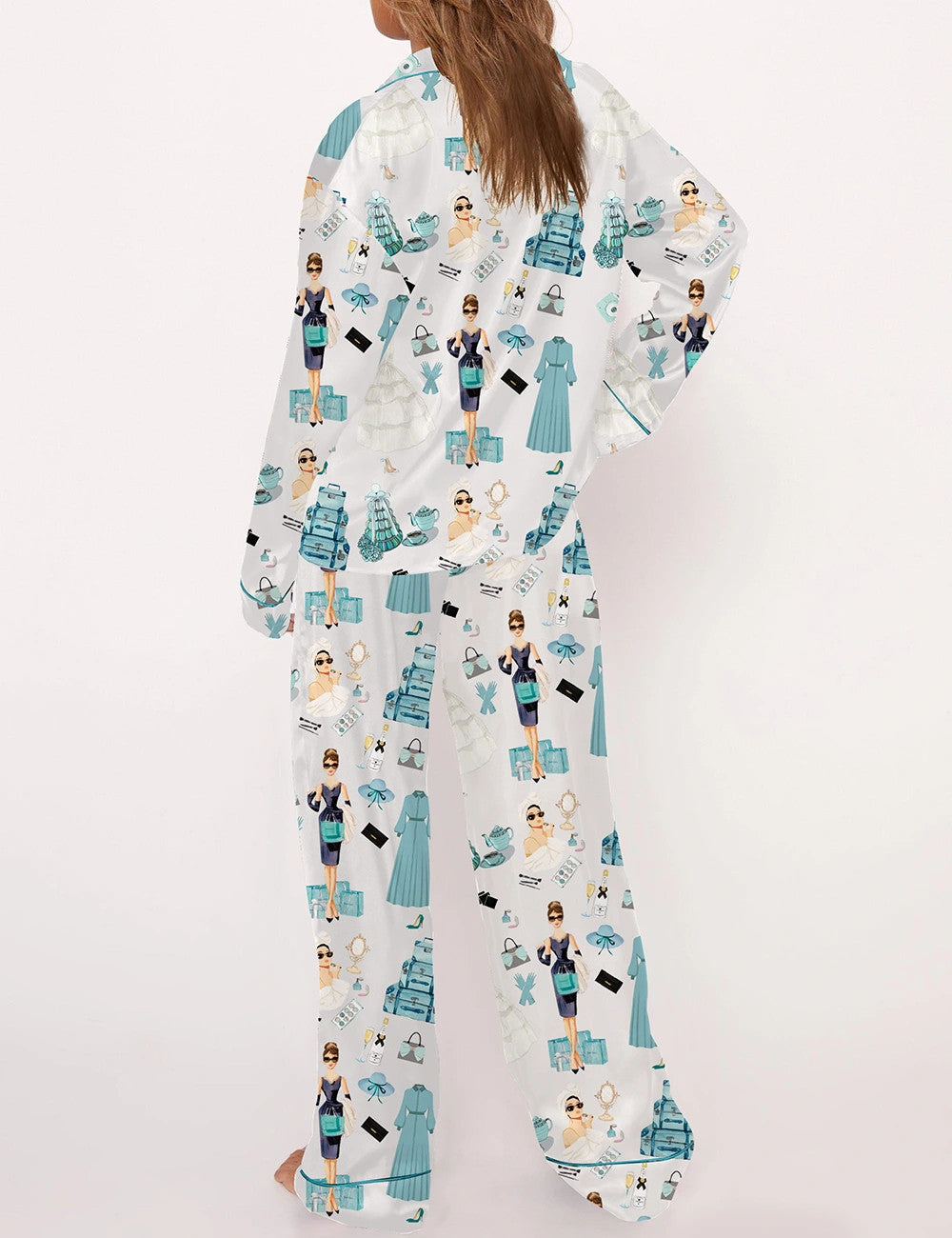 Breakfast At Tiffany's Print Pajama Set	