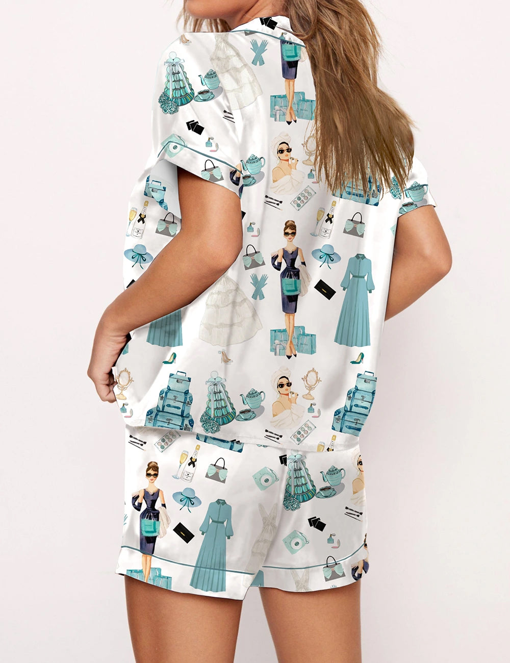 Breakfast At Tiffany's Print Pajama Set	