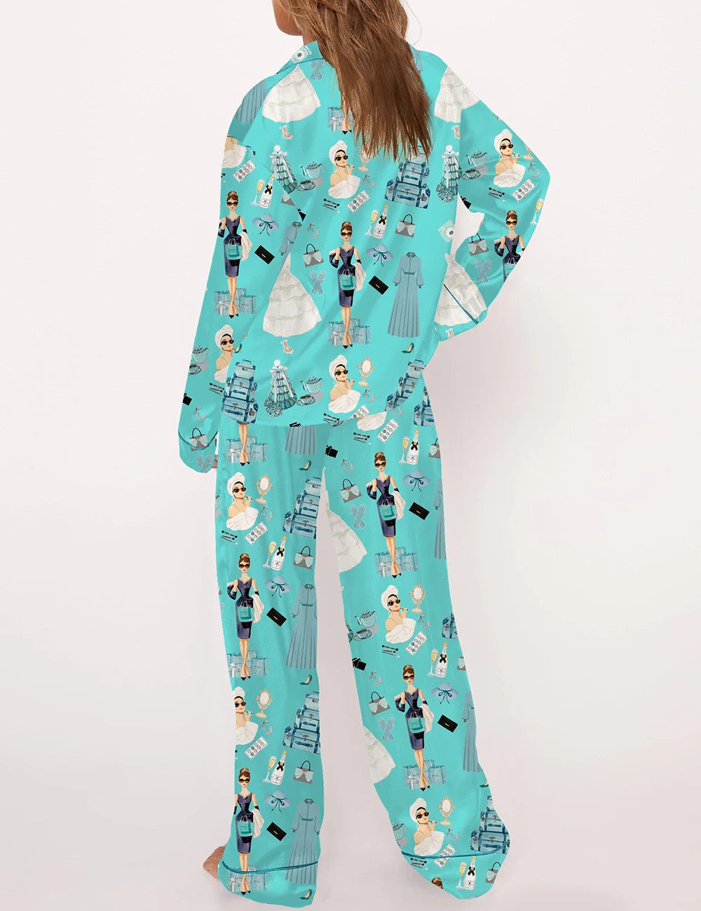 Breakfast At Tiffany's Print Pajama Set	