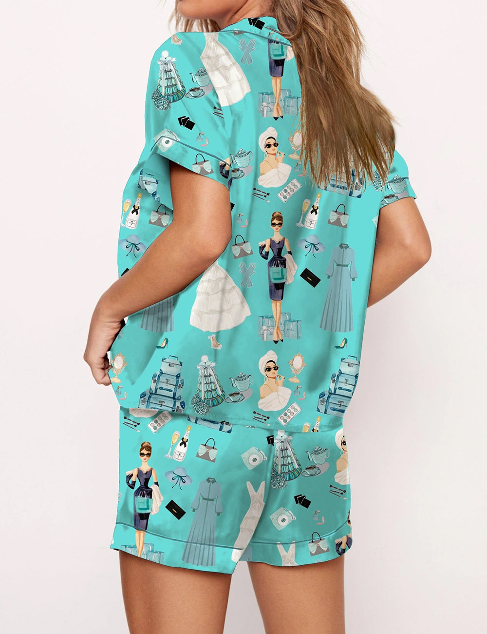Breakfast At Tiffany's Print Pajama Set	
