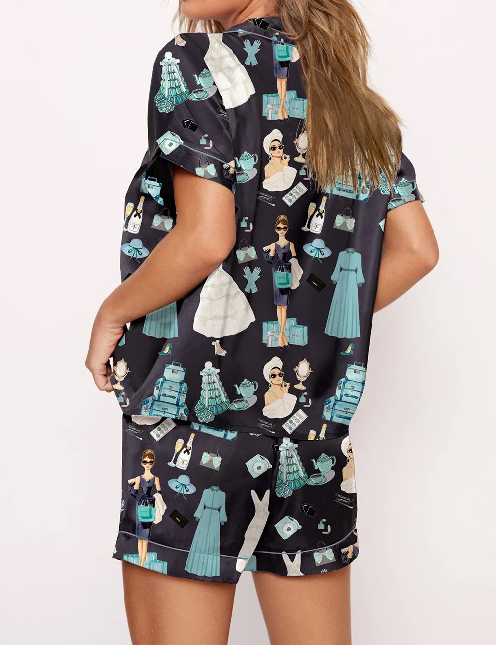 Breakfast At Tiffany's Print Pajama Set	