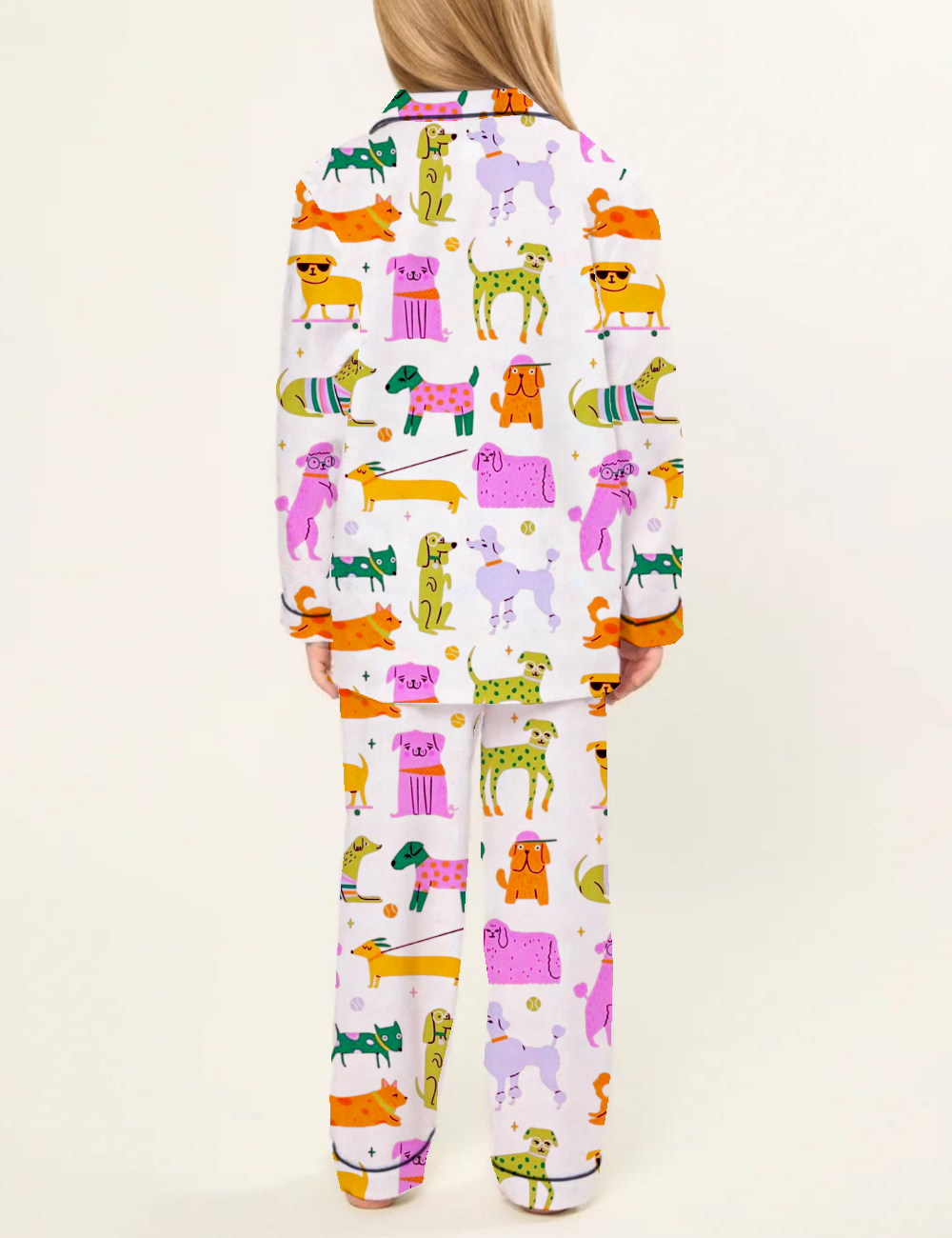 Happy Dogs Kid's Silky Satin Pajama Set 