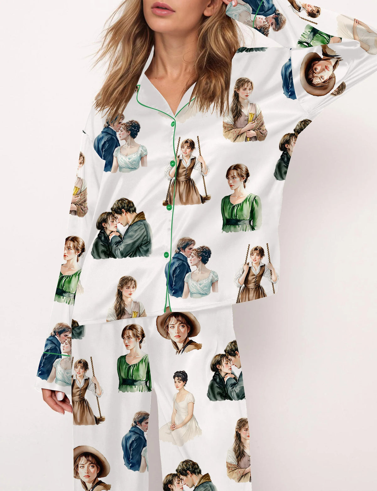 Pride And Prejudice Movie Silky Satin Pajama Set For Women	
