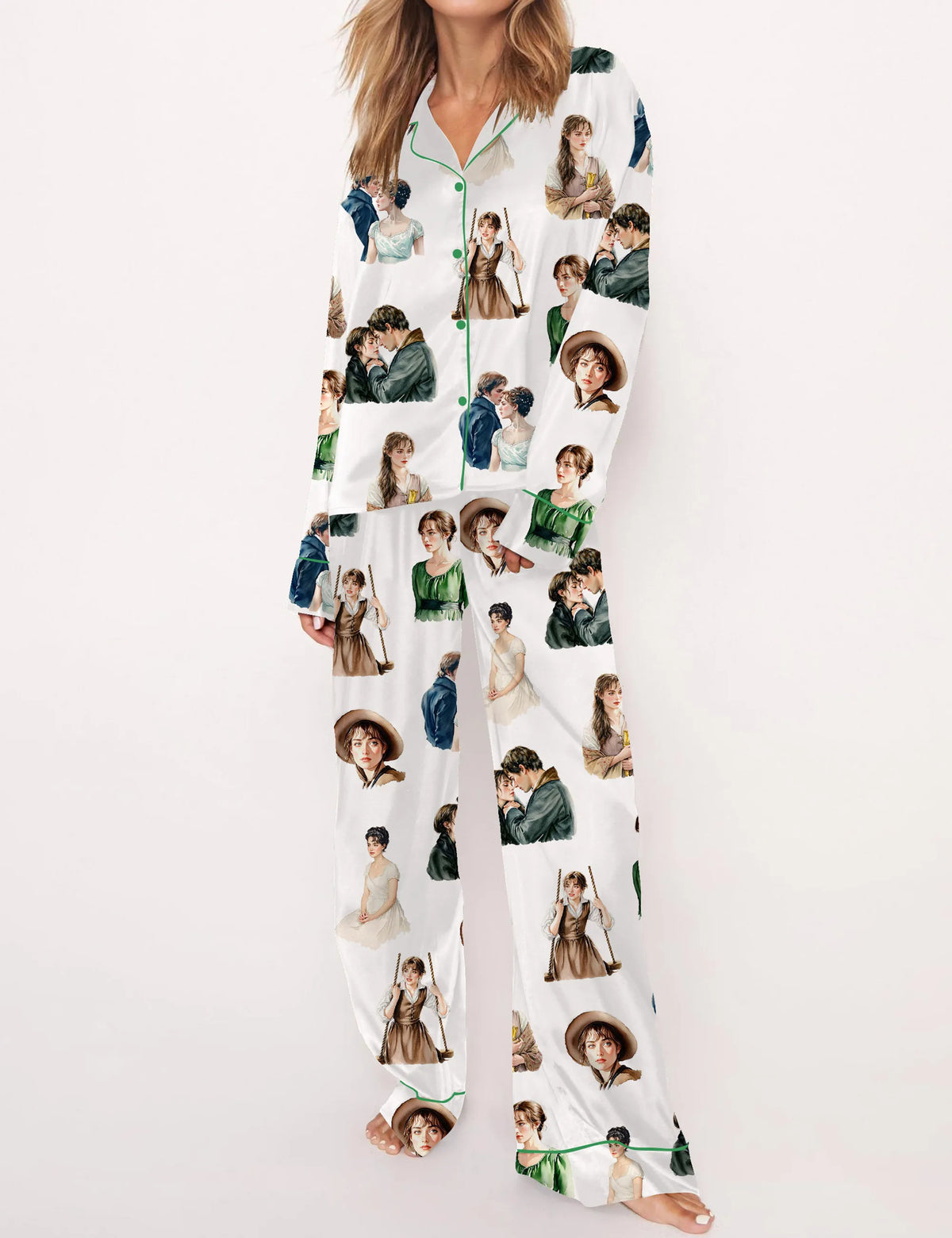 Pride And Prejudice Movie Silky Satin Pajama Set For Women	