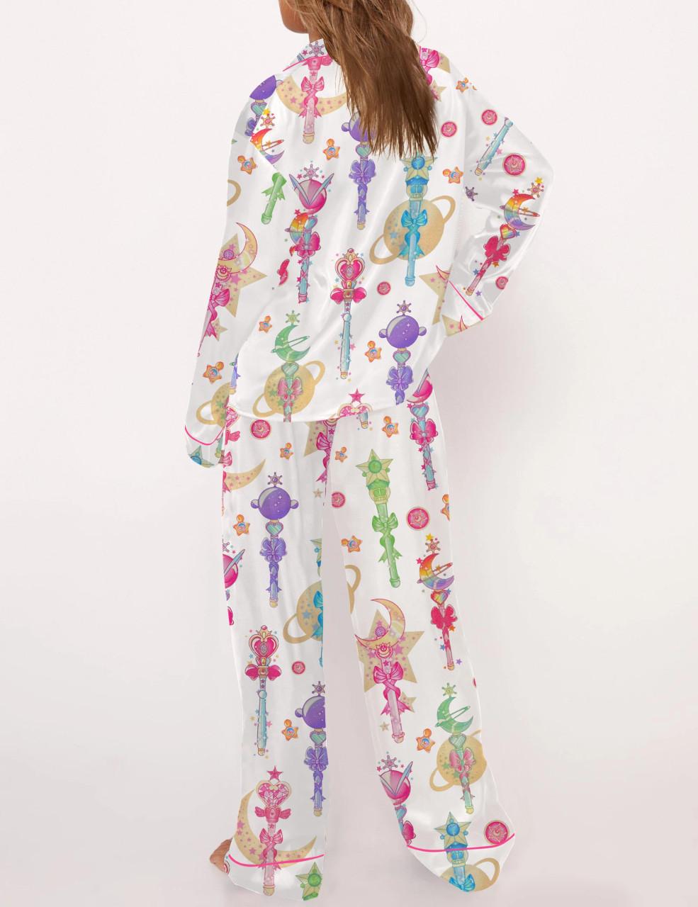 Moon Princess Sailor Guardians Wand Satin Pajama Set For Women	