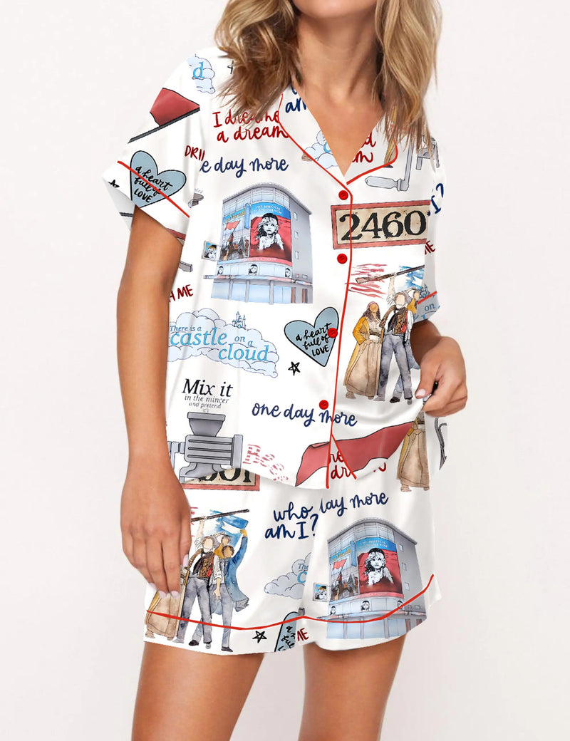 Les Miserables The Musical Silky Satin Pajama Set For Women	