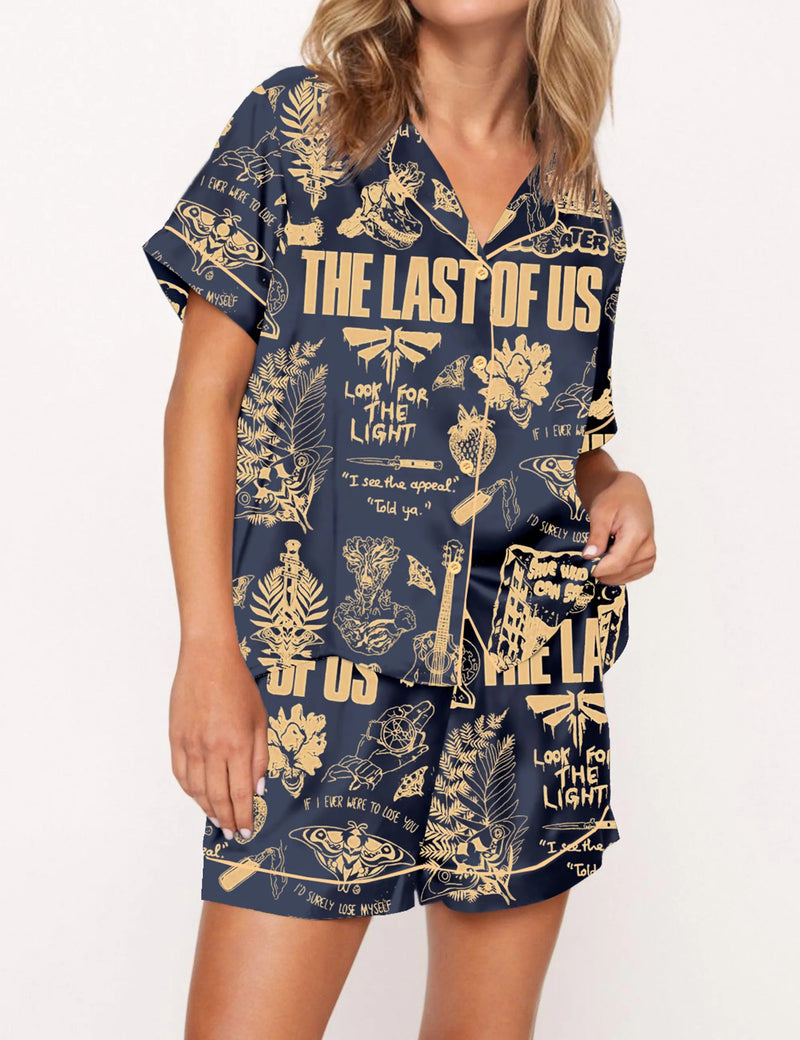 Last Of Us Movie Silky Satin Pajama Set For Women	
