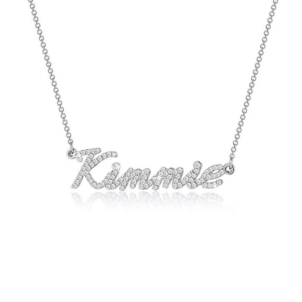 Personalized Dainty Name Necklace with Diamond Minimalist Necklace Iced Out Jewelry