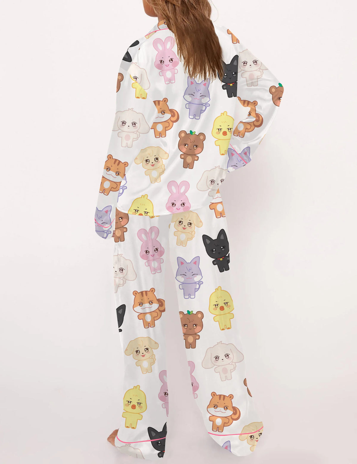 Ateez Tour Silky Satin Pajama Set For Women	