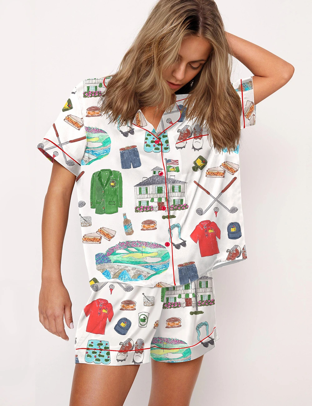 Sports Life Diary Graphic Pajama Set	