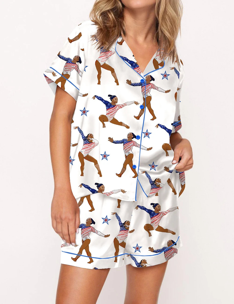 Gymnastics Champion Satin Pajama Set	