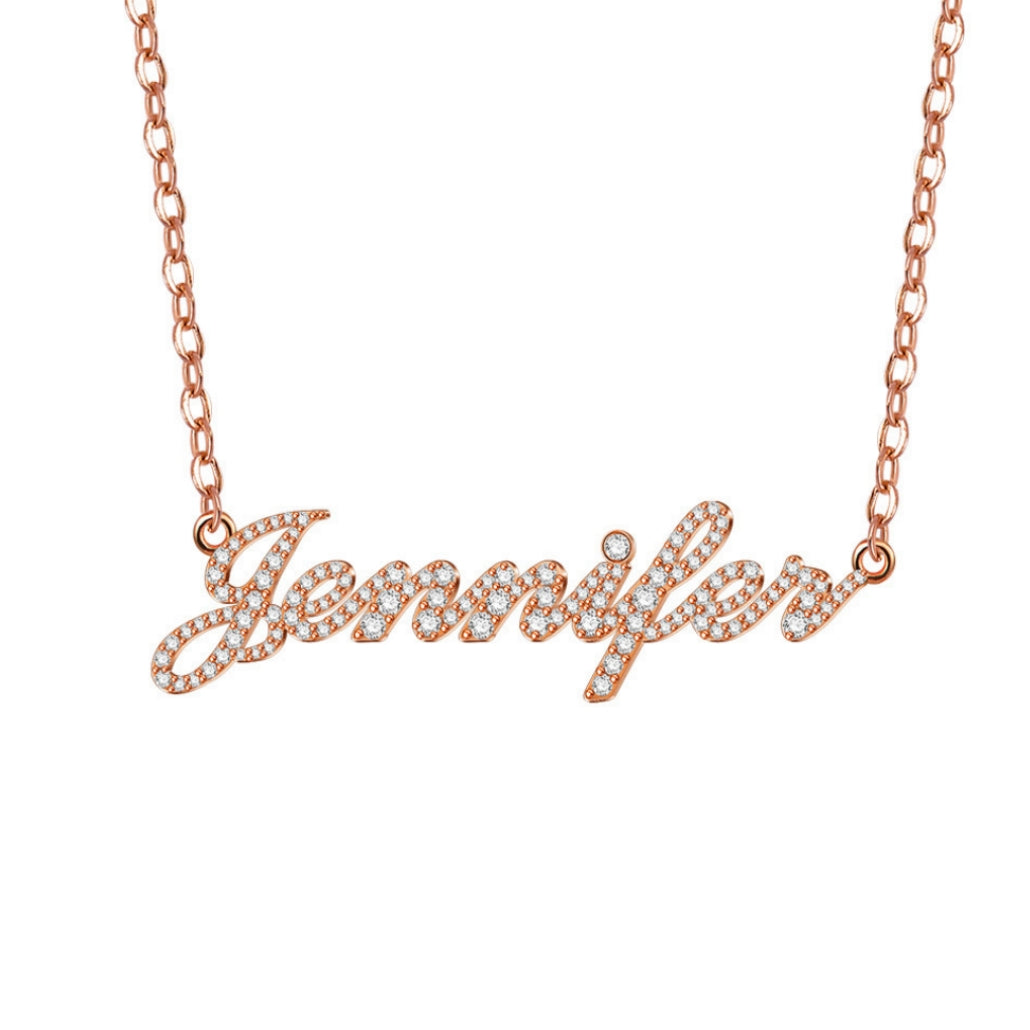 Personalized Dainty Name Necklace with Diamond Minimalist Necklace Iced Out Jewelry