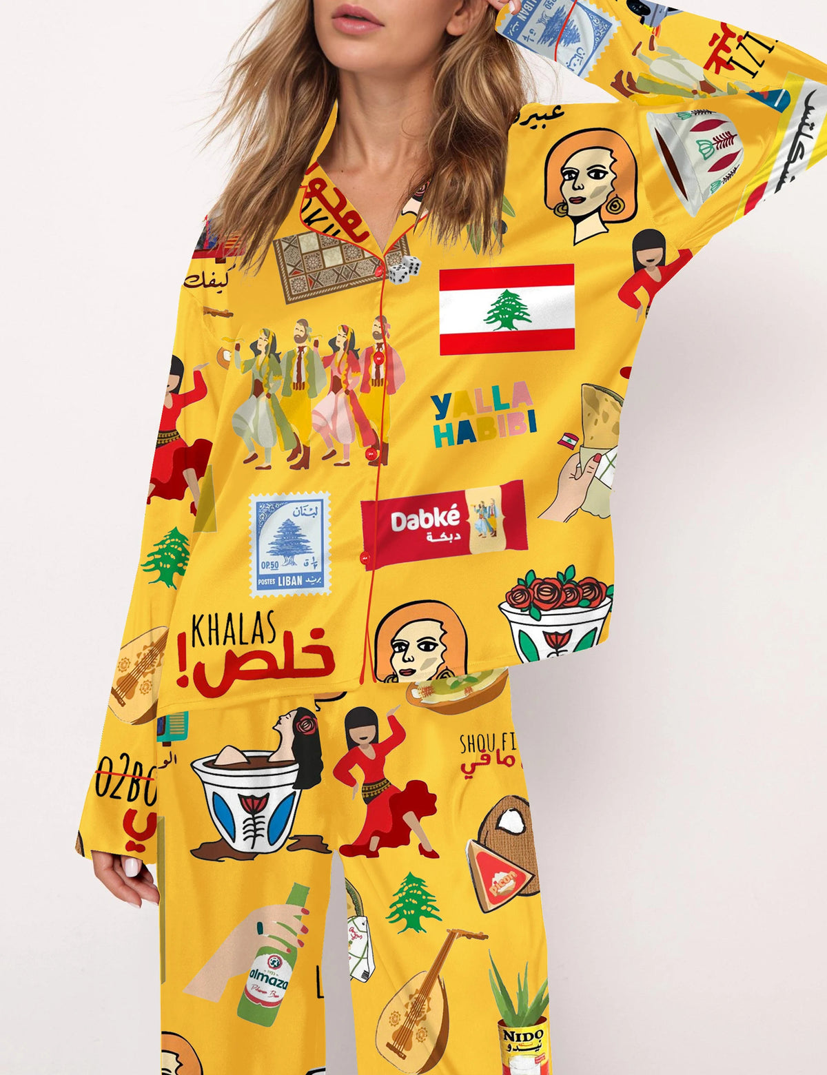 Lebanese Satin Pajama Set For Women	