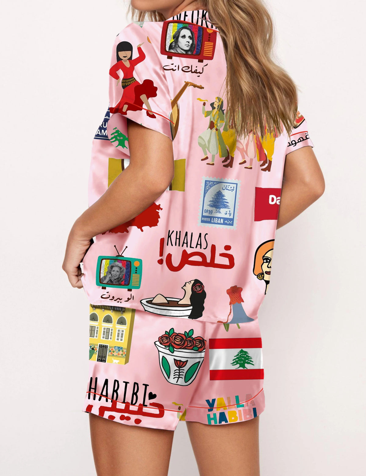 Lebanese Satin Pajama Set For Women	