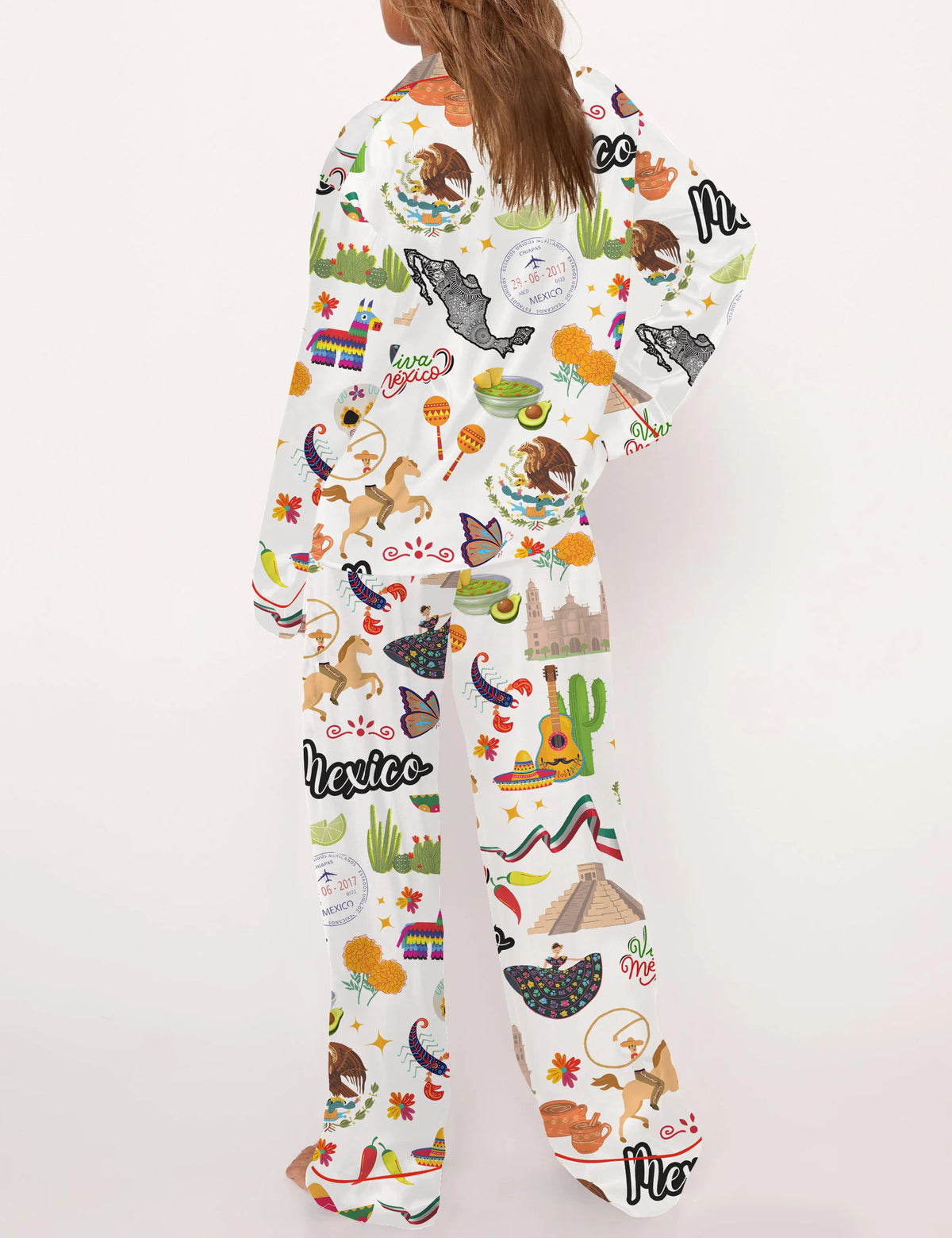 Mexico Satin Pajama Set For Women	