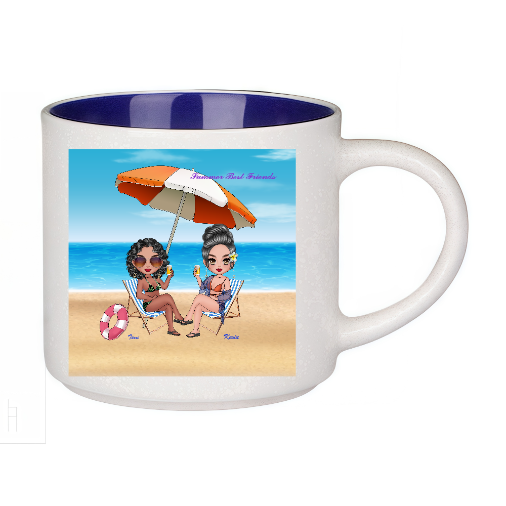 Personalized Cartoon Summer Best Friends Coffee Cup Ceramic Mug Birthday Gift for Friend