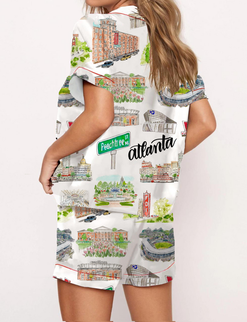 Atlanta Silky Satin Pajama Short Set For Women