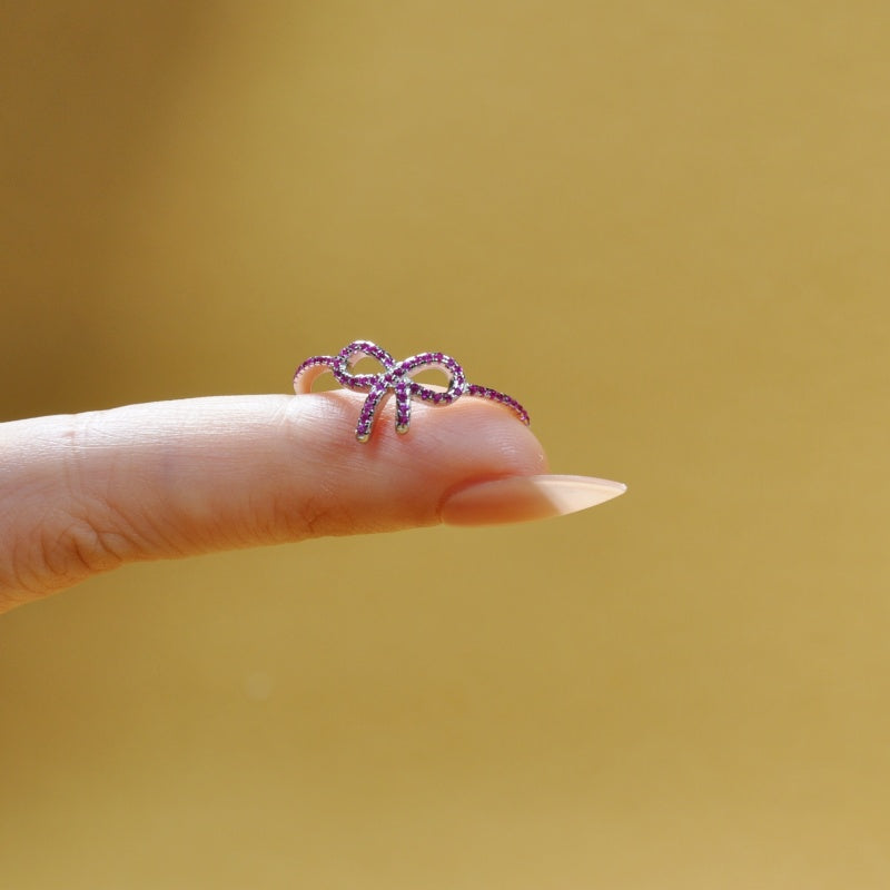 Pink Pavé Bow Ring-Gifts For Women