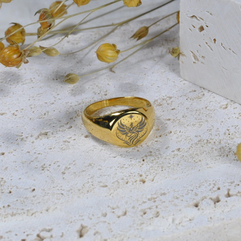 Rise From Ashes -Phoenix Signet Ring