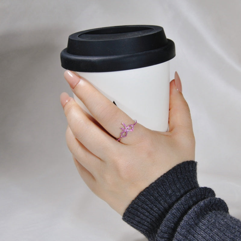 Pink Pavé Bow Ring-Gifts For Women