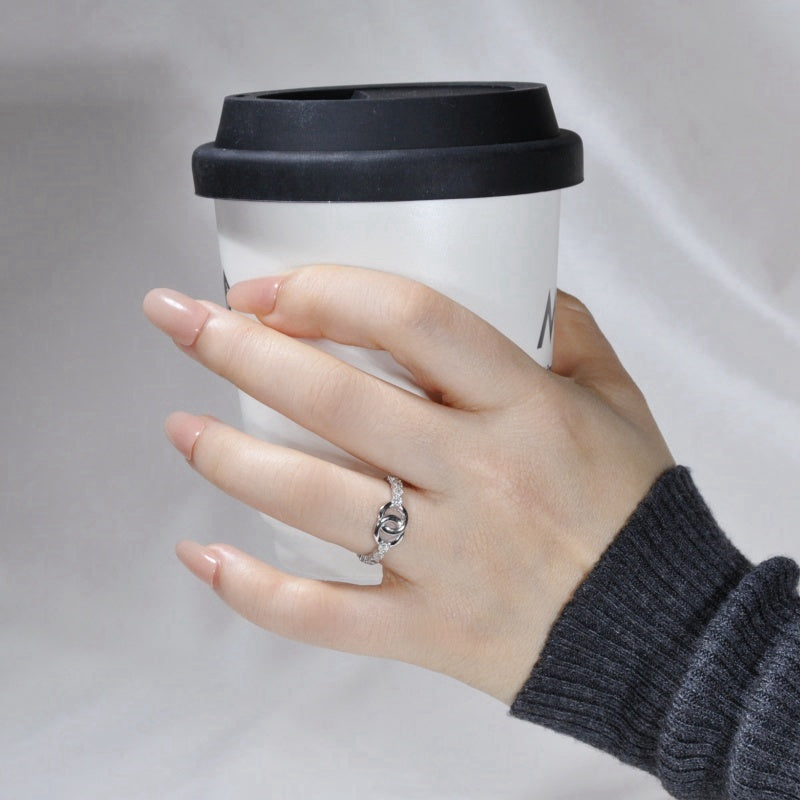 Best Bi♥︎ches In Heart And Soul Matching Pavé Interlocking Rings