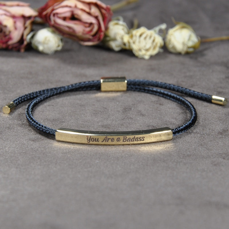 YOU ARE A BADASS ENGRAVED TUBE BRACELET