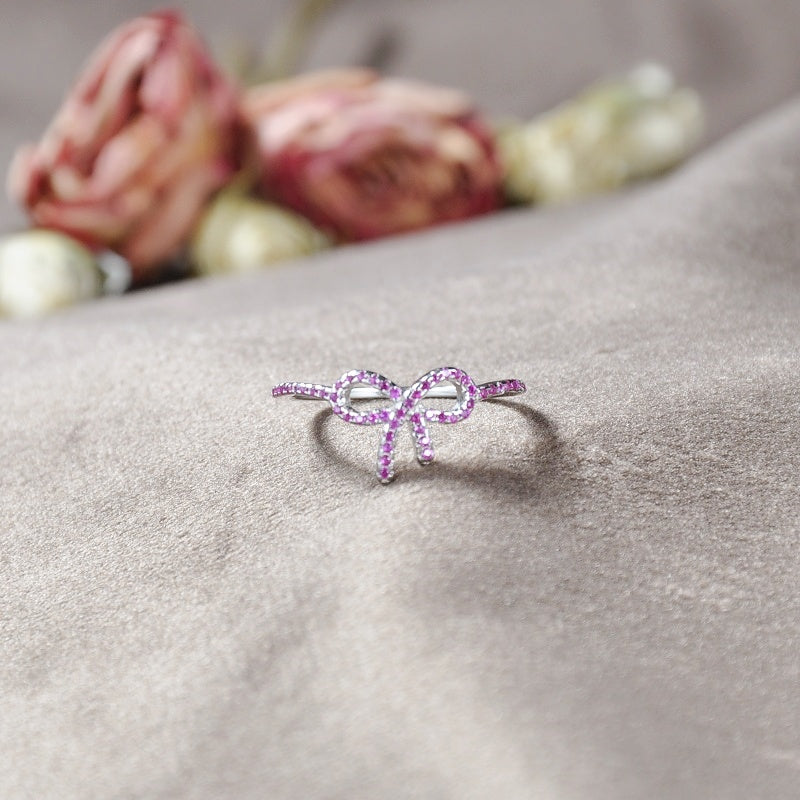 Pink Pavé Bow Ring-Gifts For Women