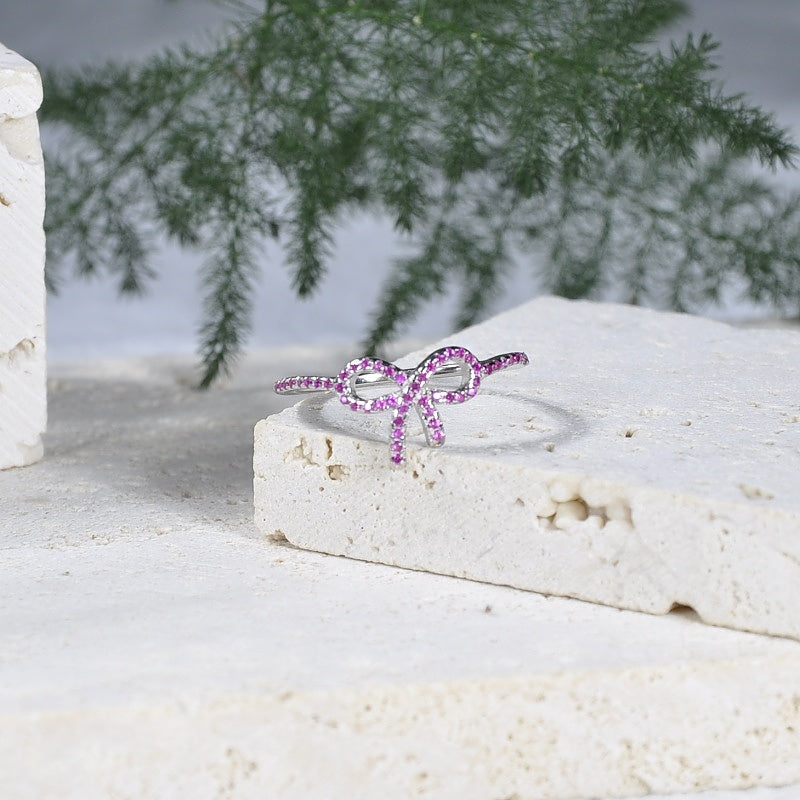Pink Pavé Bow Ring-Gifts For Women
