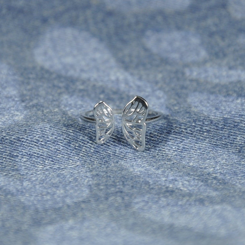 With Brave Wings She Flies Sculpted Butterfly Ring 925 Sterling Silver