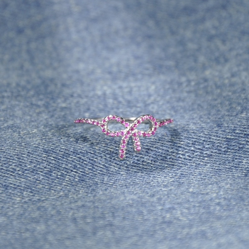 Pink Pavé Bow Ring-Gifts For Women
