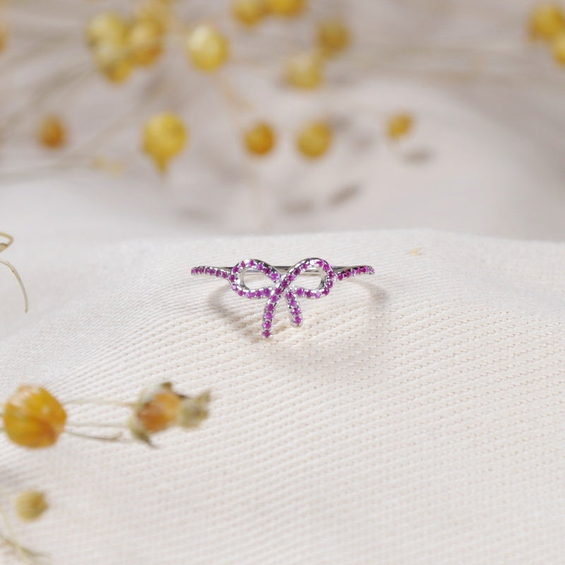 Pink Pavé Bow Ring-Gifts For Women