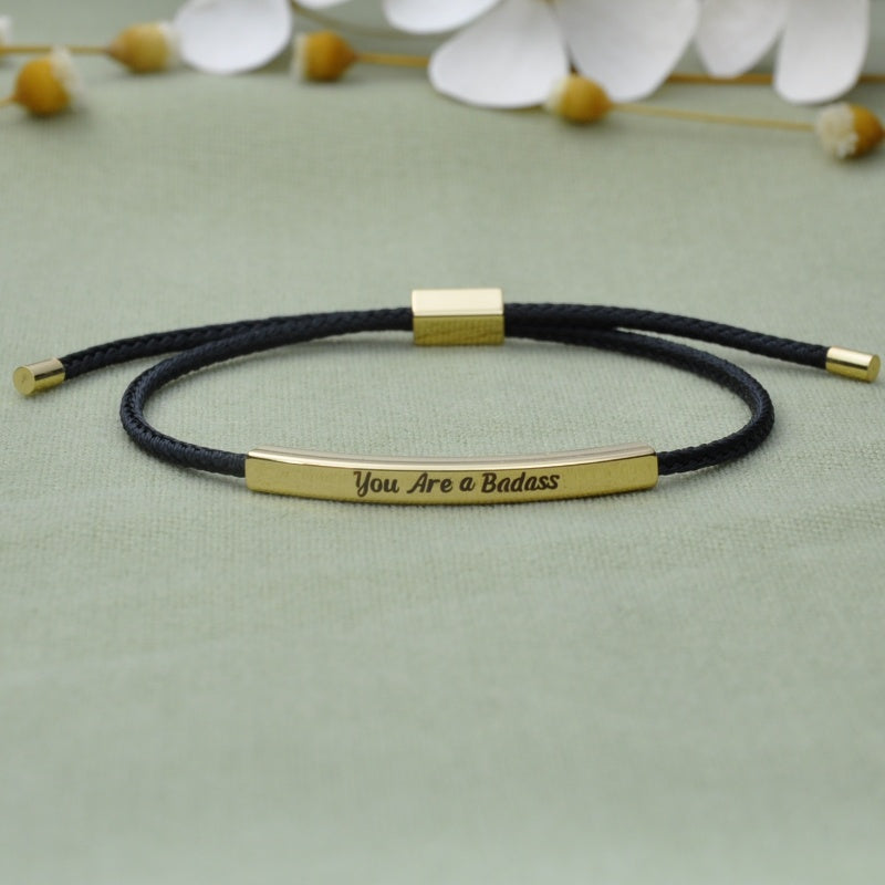 YOU ARE A BADASS ENGRAVED TUBE BRACELET