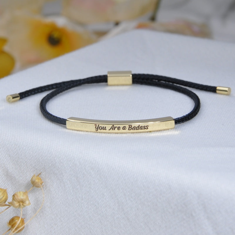 YOU ARE A BADASS ENGRAVED TUBE BRACELET