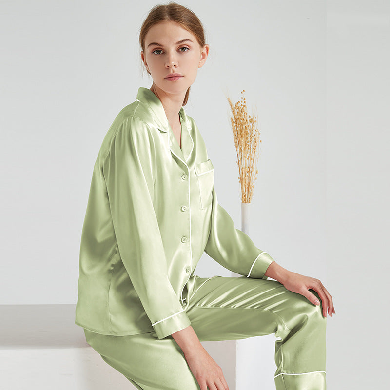 Washable Silk Long-Sleeve Pajama Set