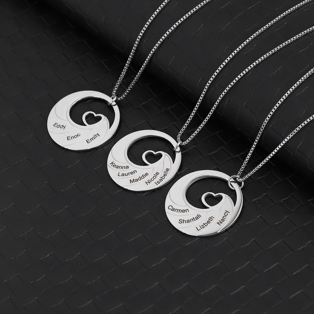 2-5 Names Circular Pendant Necklace