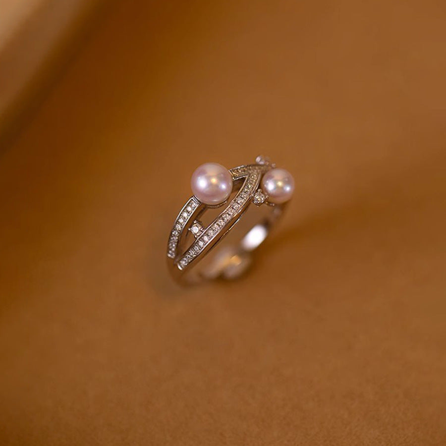 Keep Pushing Through Double Pearl Ring