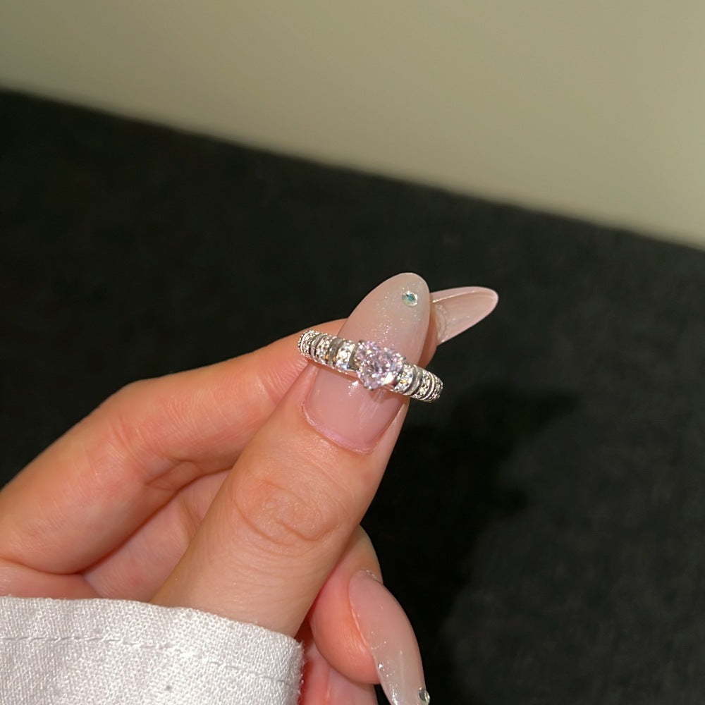 Self Love Pink Pavé Heart Ring-Gifts For Women