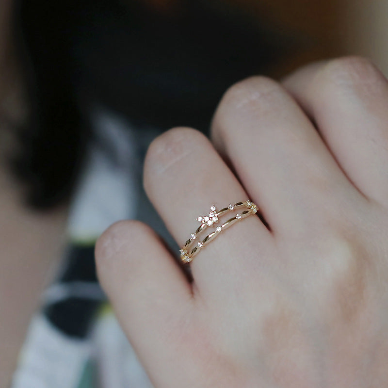 Self Healing Double Layered Butterfly Ring