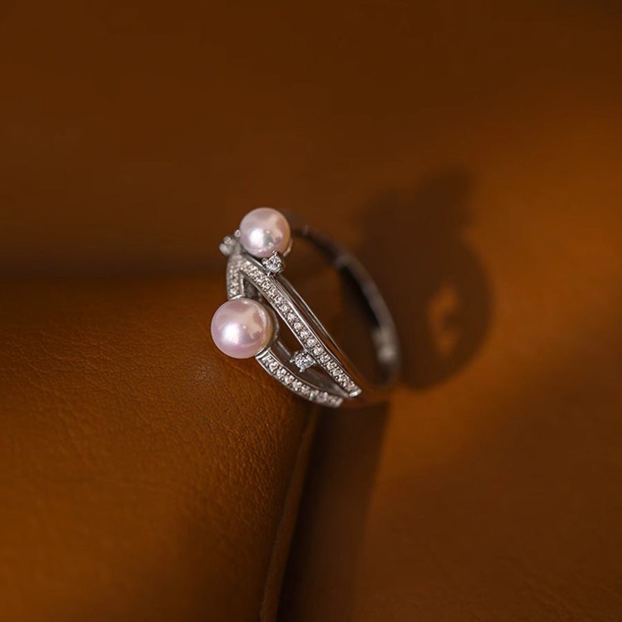 Keep Pushing Through Double Pearl Ring