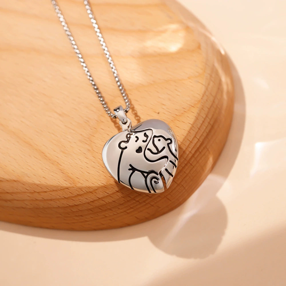 Personalized Dainty Bear Hug Heart Photo Locket Necklace Family Jewelry Mother's Day Memorial Anniversary Gift for Women