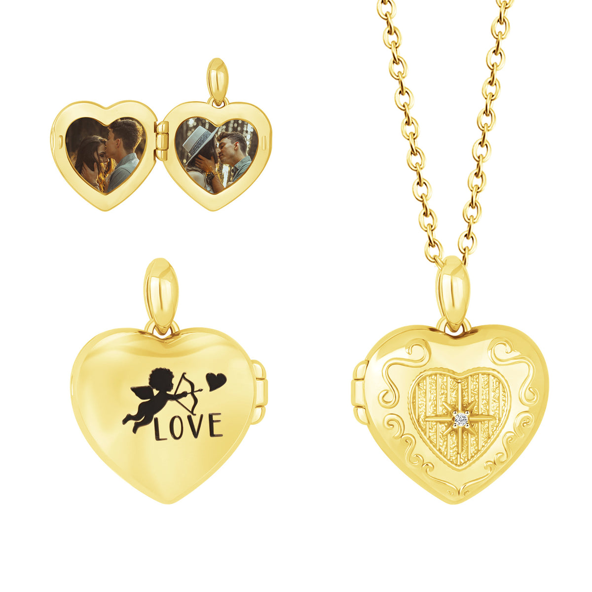 Personalized Heart-shaped Pendant Necklace With Photos Valentine's Day Birthday Gift For Lover