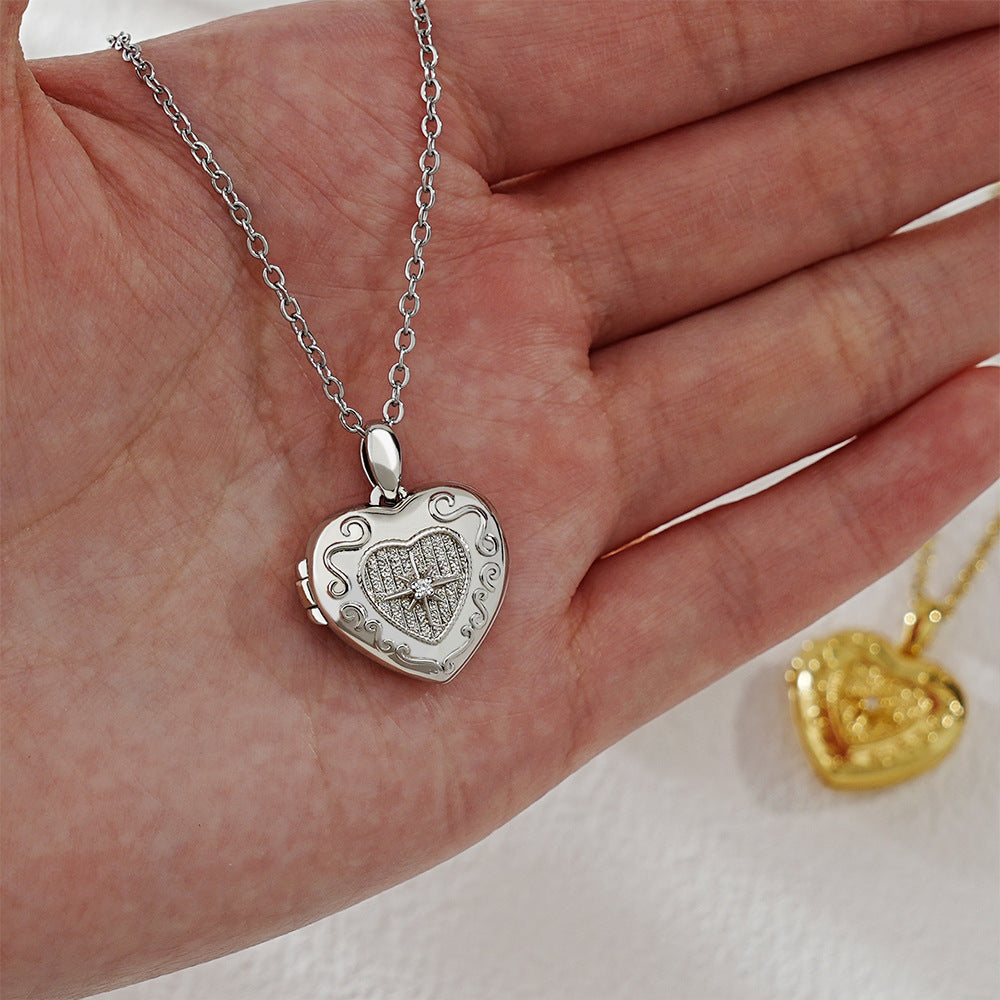 Personalized Heart-shaped Pendant Necklace With Photos Valentine's Day Birthday Gift For Lover